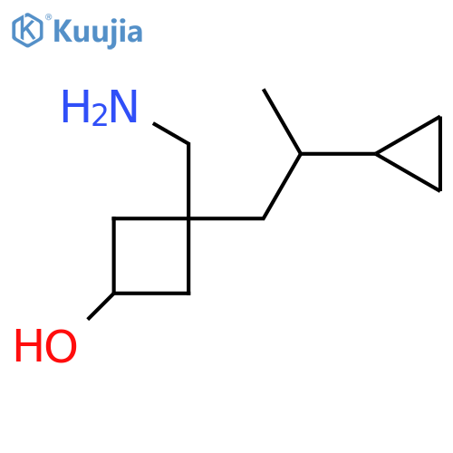 3-(aminomethyl)-3-(2-cyclopropylpropyl)cyclobutan-1-ol structure