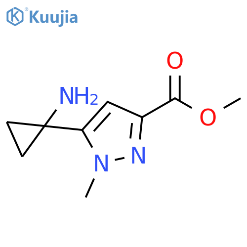 methyl 5-(1-aminocyclopropyl)-1-methyl-1H-pyrazole-3-carboxylate structure