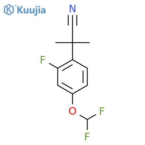 2-4-(difluoromethoxy)-2-fluorophenyl-2-methylpropanenitrile structure