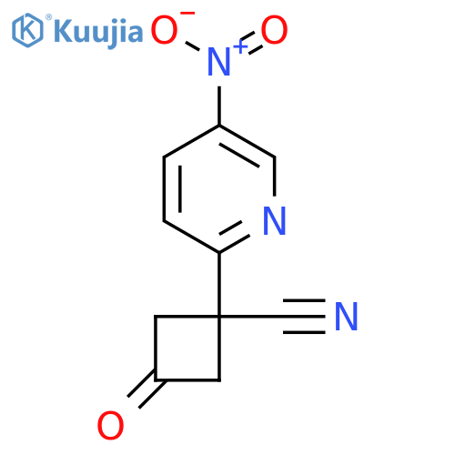 1-(5-nitropyridin-2-yl)-3-oxocyclobutane-1-carbonitrile structure