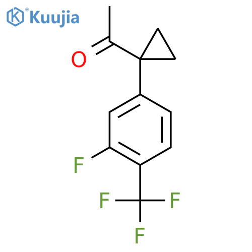 1-{1-3-fluoro-4-(trifluoromethyl)phenylcyclopropyl}ethan-1-one structure
