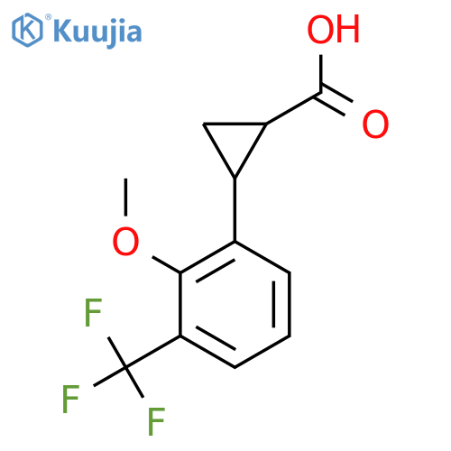 2-2-methoxy-3-(trifluoromethyl)phenylcyclopropane-1-carboxylic acid structure
