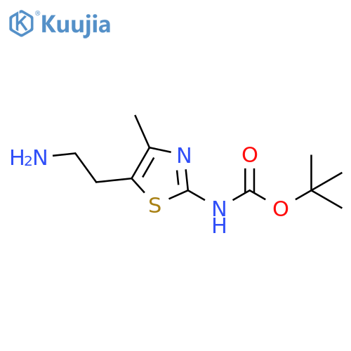tert-butyl N-5-(2-aminoethyl)-4-methyl-1,3-thiazol-2-ylcarbamate structure