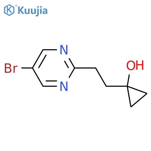 1-2-(5-bromopyrimidin-2-yl)ethylcyclopropan-1-ol structure