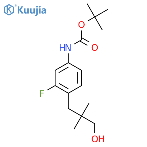 tert-butyl N-3-fluoro-4-(3-hydroxy-2,2-dimethylpropyl)phenylcarbamate structure