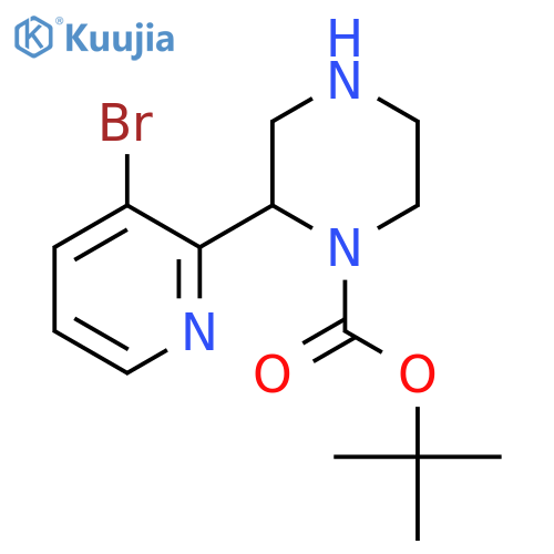 tert-butyl 2-(3-bromopyridin-2-yl)piperazine-1-carboxylate structure