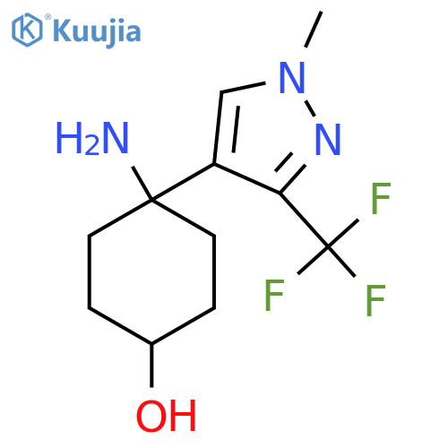 4-amino-4-1-methyl-3-(trifluoromethyl)-1H-pyrazol-4-ylcyclohexan-1-ol structure