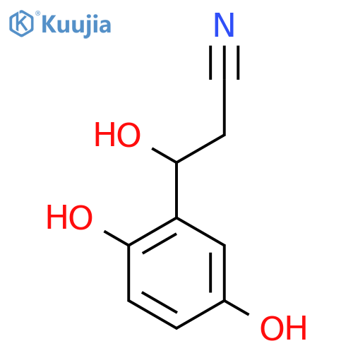 3-(2,5-dihydroxyphenyl)-3-hydroxypropanenitrile structure