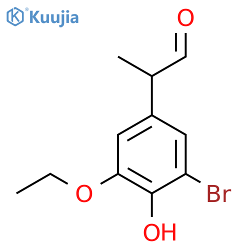 2-(3-bromo-5-ethoxy-4-hydroxyphenyl)propanal structure