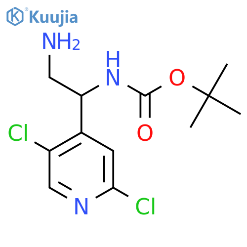 tert-butyl N-2-amino-1-(2,5-dichloropyridin-4-yl)ethylcarbamate structure