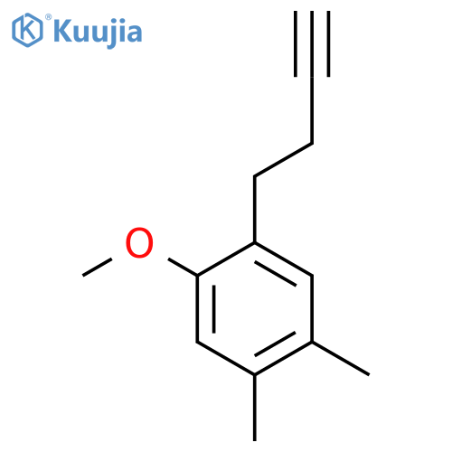 1-(but-3-yn-1-yl)-2-methoxy-4,5-dimethylbenzene structure