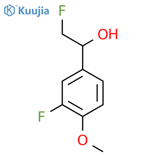 2-fluoro-1-(3-fluoro-4-methoxyphenyl)ethan-1-ol structure