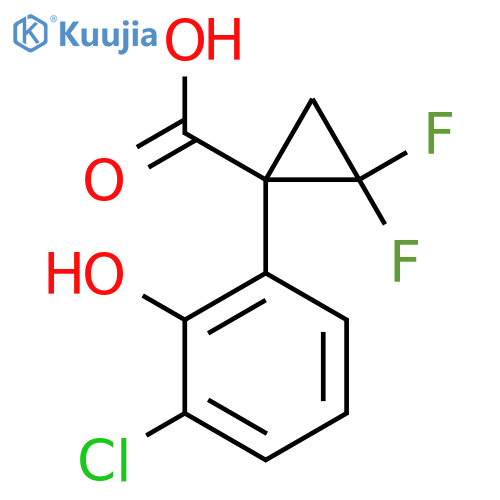 1-(3-chloro-2-hydroxyphenyl)-2,2-difluorocyclopropane-1-carboxylic acid structure