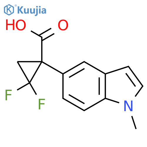 2,2-difluoro-1-(1-methyl-1H-indol-5-yl)cyclopropane-1-carboxylic acid structure