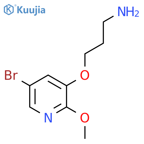 3-(5-bromo-2-methoxypyridin-3-yl)oxypropan-1-amine structure