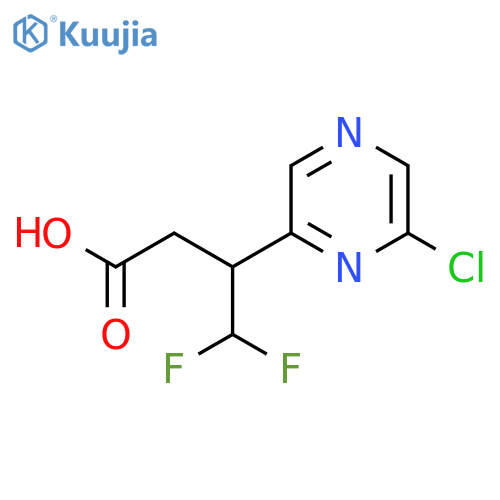 3-(6-chloropyrazin-2-yl)-4,4-difluorobutanoic acid structure