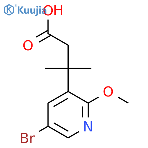 3-(5-bromo-2-methoxypyridin-3-yl)-3-methylbutanoic acid structure