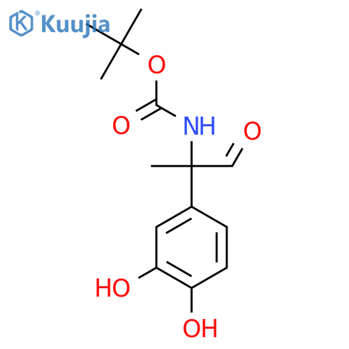 tert-butyl N-2-(3,4-dihydroxyphenyl)-1-oxopropan-2-ylcarbamate structure