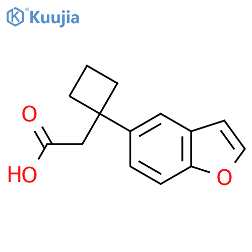 2-1-(1-benzofuran-5-yl)cyclobutylacetic acid structure