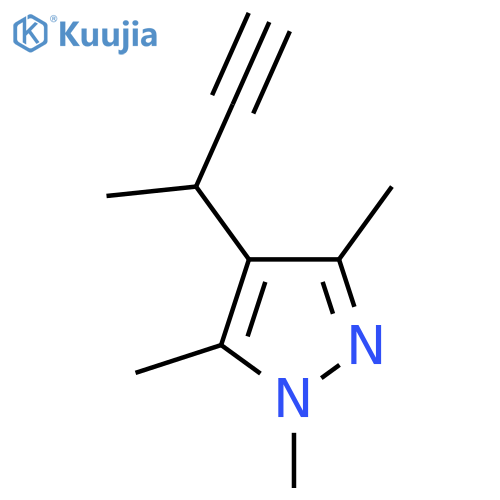 4-(but-3-yn-2-yl)-1,3,5-trimethyl-1H-pyrazole structure