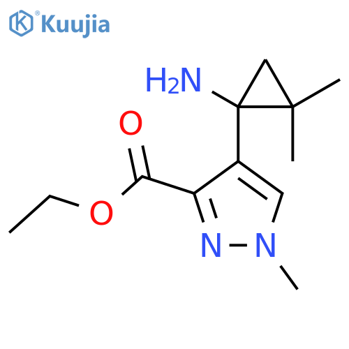 ethyl 4-(1-amino-2,2-dimethylcyclopropyl)-1-methyl-1H-pyrazole-3-carboxylate structure