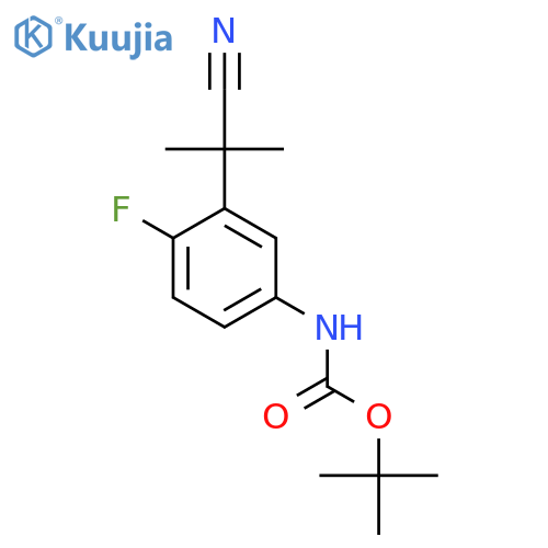 tert-butyl N-3-(1-cyano-1-methylethyl)-4-fluorophenylcarbamate structure