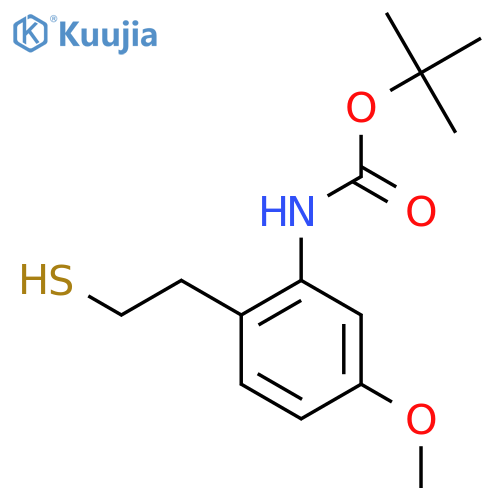 tert-butyl N-5-methoxy-2-(2-sulfanylethyl)phenylcarbamate structure