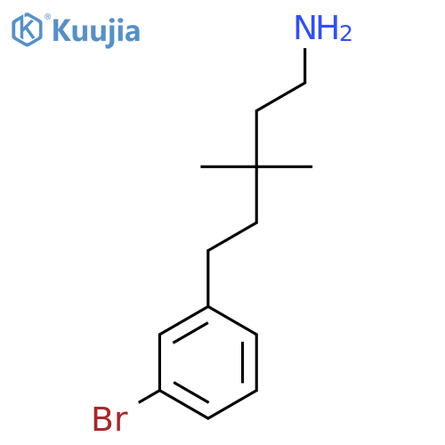 5-(3-bromophenyl)-3,3-dimethylpentan-1-amine structure