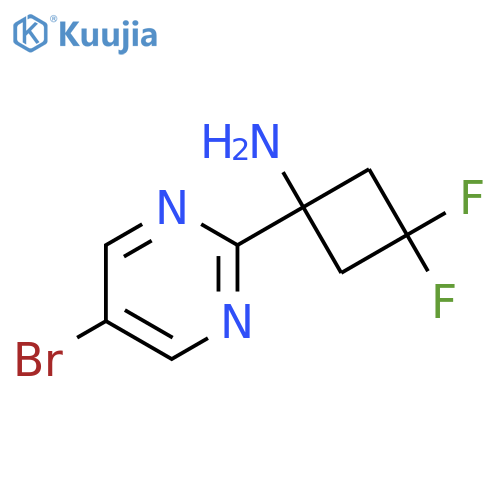 1-(5-bromopyrimidin-2-yl)-3,3-difluorocyclobutan-1-amine structure