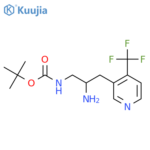 tert-butyl N-{2-amino-3-4-(trifluoromethyl)pyridin-3-ylpropyl}carbamate structure