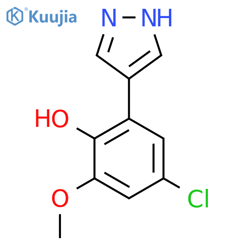 4-chloro-2-methoxy-6-(1H-pyrazol-4-yl)phenol structure