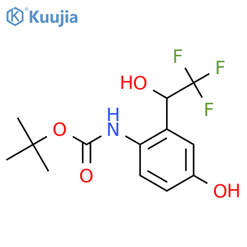 tert-butyl N-4-hydroxy-2-(2,2,2-trifluoro-1-hydroxyethyl)phenylcarbamate structure