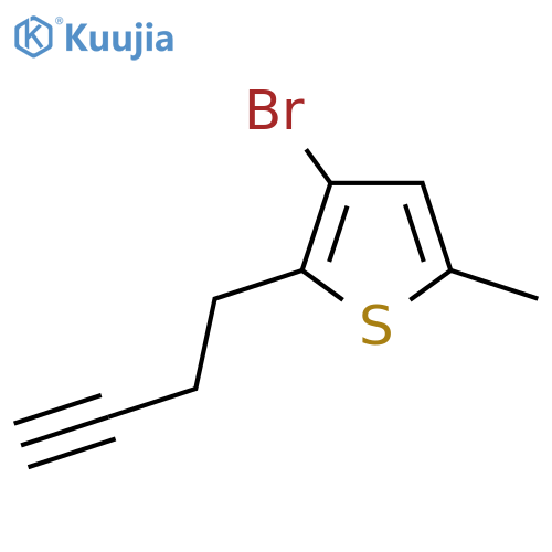 3-bromo-2-(but-3-yn-1-yl)-5-methylthiophene structure