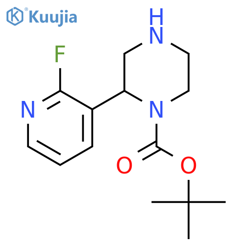 tert-butyl 2-(2-fluoropyridin-3-yl)piperazine-1-carboxylate structure