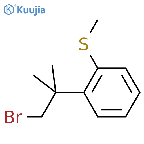 1-(1-bromo-2-methylpropan-2-yl)-2-(methylsulfanyl)benzene structure