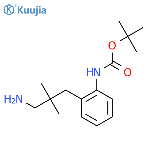 tert-butyl N-2-(3-amino-2,2-dimethylpropyl)phenylcarbamate structure