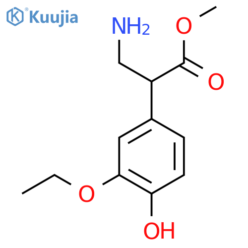 methyl 3-amino-2-(3-ethoxy-4-hydroxyphenyl)propanoate structure