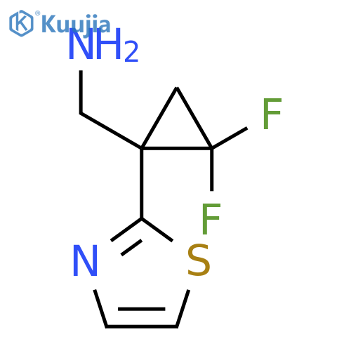 2,2-difluoro-1-(1,3-thiazol-2-yl)cyclopropylmethanamine structure
