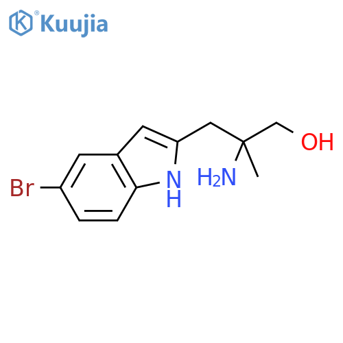 2-amino-3-(5-bromo-1H-indol-2-yl)-2-methylpropan-1-ol structure
