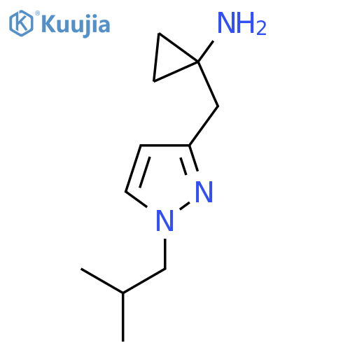 1-{1-(2-methylpropyl)-1H-pyrazol-3-ylmethyl}cyclopropan-1-amine structure