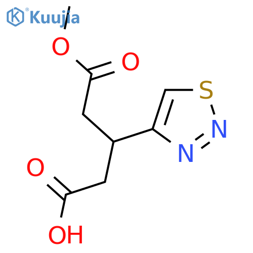 5-methoxy-5-oxo-3-(1,2,3-thiadiazol-4-yl)pentanoic acid structure