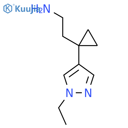 2-1-(1-ethyl-1H-pyrazol-4-yl)cyclopropylethan-1-amine structure
