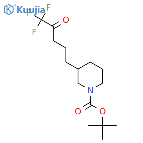 tert-butyl 3-(5,5,5-trifluoro-4-oxopentyl)piperidine-1-carboxylate structure