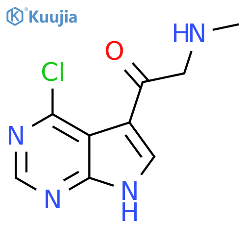1-{4-chloro-7H-pyrrolo2,3-dpyrimidin-5-yl}-2-(methylamino)ethan-1-one structure