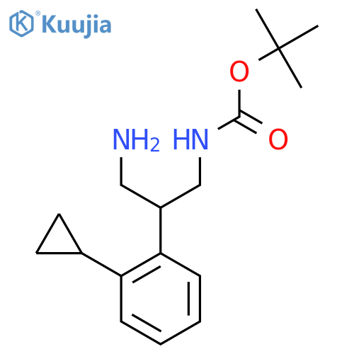 tert-butyl N-3-amino-2-(2-cyclopropylphenyl)propylcarbamate structure