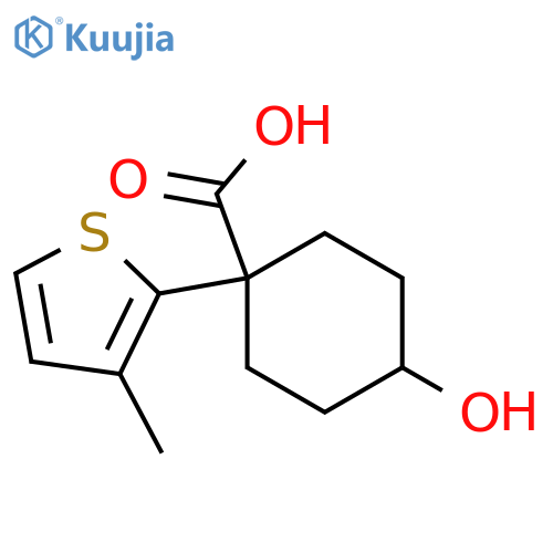 4-hydroxy-1-(3-methylthiophen-2-yl)cyclohexane-1-carboxylic acid structure