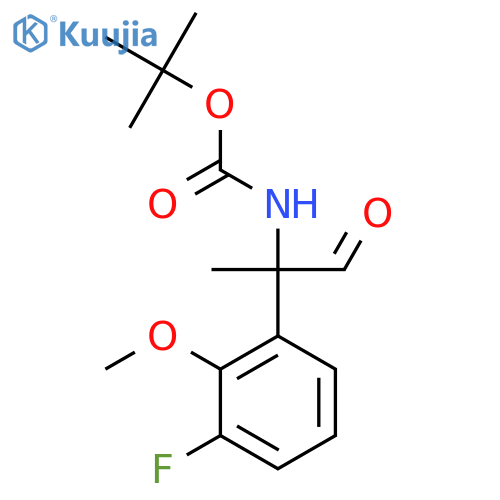 tert-butyl N-2-(3-fluoro-2-methoxyphenyl)-1-oxopropan-2-ylcarbamate structure