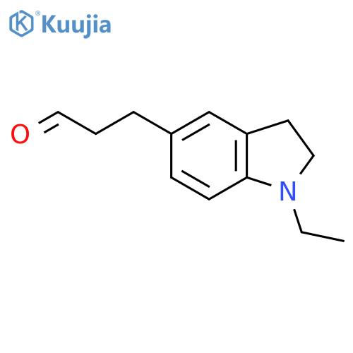3-(1-ethyl-2,3-dihydro-1H-indol-5-yl)propanal structure