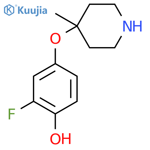 2-fluoro-4-(4-methylpiperidin-4-yl)oxyphenol structure