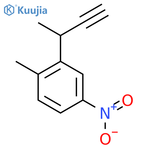 2-(But-3-yn-2-yl)-1-methyl-4-nitrobenzene structure